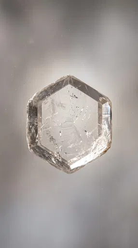 Hexagonal Quartz Crystal Macro Close-Up