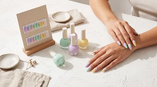 Pastel Ombre Manicure and Polish Display