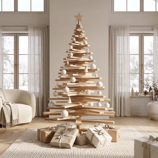 Modern Wooden Slat Christmas Tree