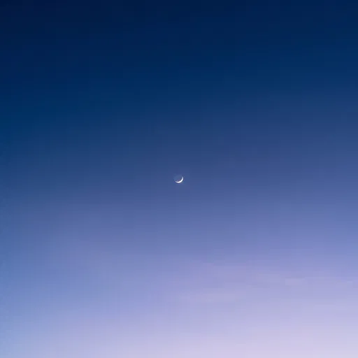 Crescent Moon in Dusk Gradient Sky