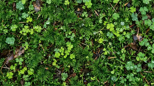Dewy Forest Moss and Clover Macro