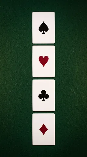 Four Playing Card Suits on Green Felt