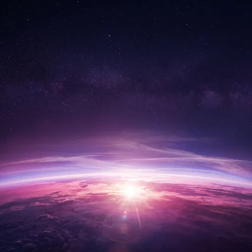 Magenta Stratospheric Horizon and Starfield