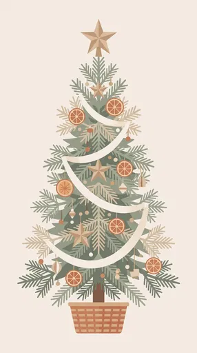 Scandinavian Christmas Tree Vector Illustration