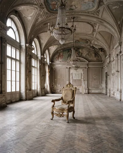 Antique Gilded Chair in Abandoned Palace