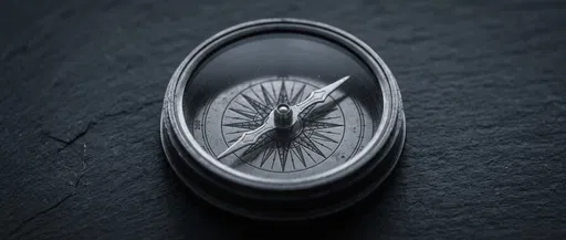 Vintage Compass on Dark Slate Surface