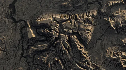 Shaded Relief Topographic Plateau Map