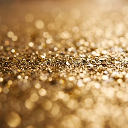 Golden Glitter Surface with Soft Bokeh