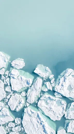 Aerial View of White Ice Floes