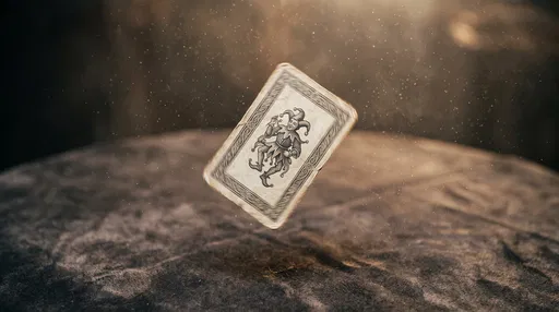 Floating Antique Jester Playing Card