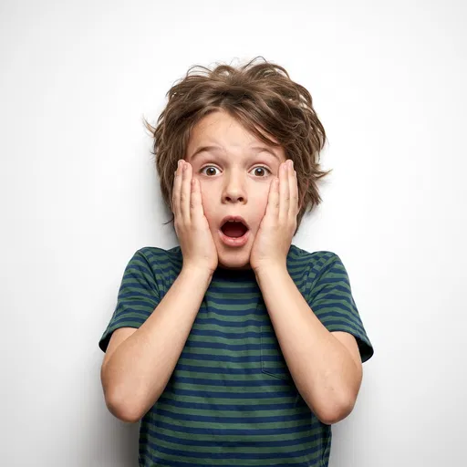 Shocked Boy With Hands On Cheeks