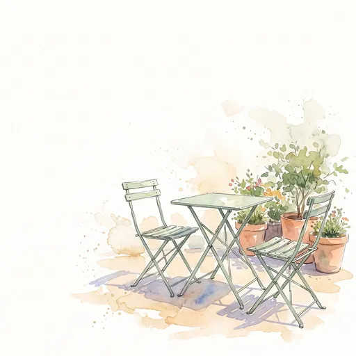Watercolor Sage Bistro Table and Chairs