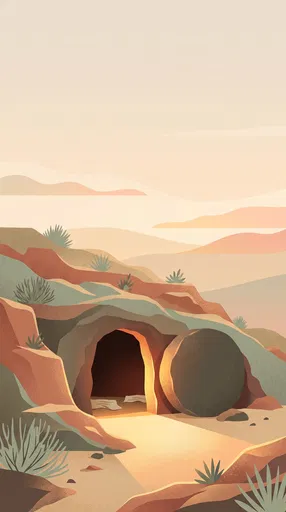 Empty Tomb at Dawn Illustration