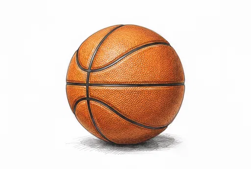Hand-Drawn Orange Basketball Illustration