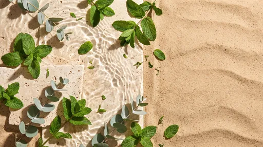 Mint and Eucalyptus on Stone and Sand