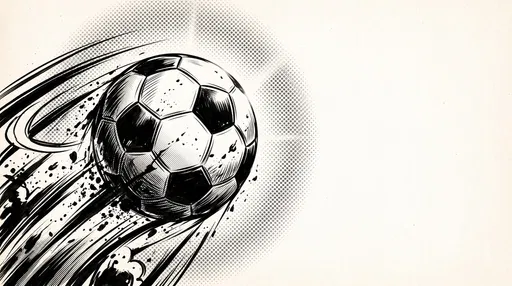 Comic Style Flying Soccer Ball Illustration