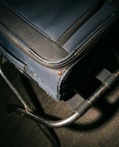 Bed Bug Crawling on Suitcase Corner