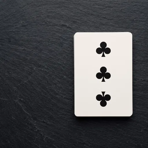 Minimalist Three of Clubs on Dark Slate