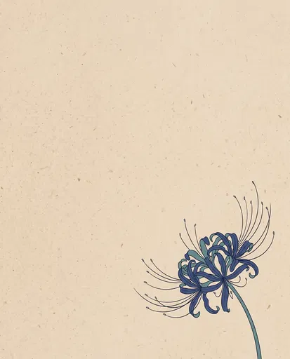 Minimalist Blue Spider Lily Illustration