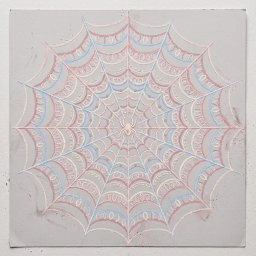 Pastel Chalk Mandala Spiderweb Drawing