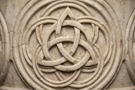 Carved Stone Triquetra Knot Relief