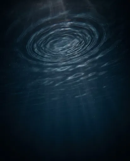 Dark Underwater Surface Ripples and Light Rays