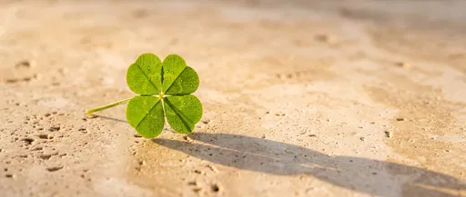 Four-Leaf Clover on Travertine Stone