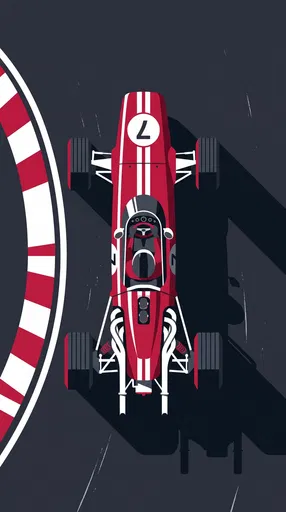 Top-Down Vintage Formula Race Car Illustration