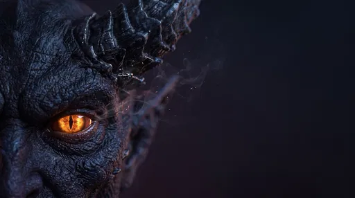 Macro Close-Up of Dark Demon Eye
