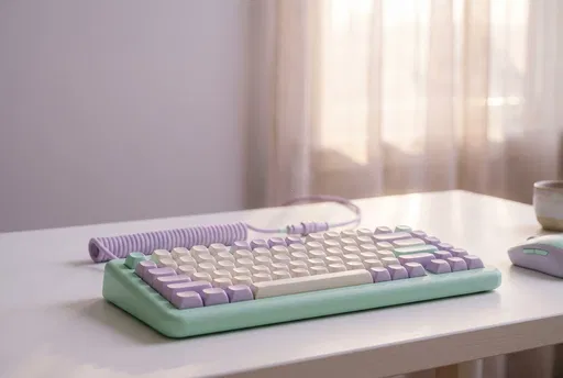 Pastel Mint and Lavender Mechanical Keyboard