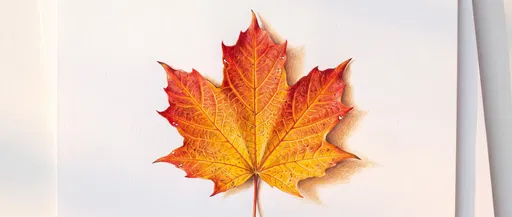 Colored Pencil Autumn Maple Leaf Illustration