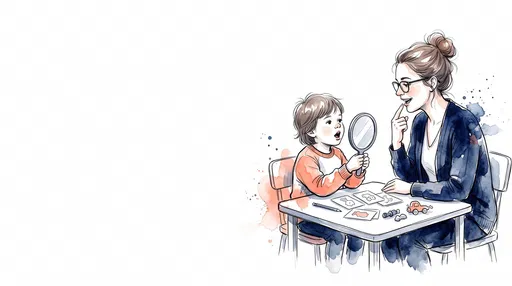 Speech Therapist and Child with Hand Mirror