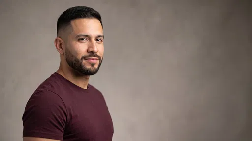 Studio Portrait of Confident Latino Man