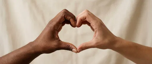 Two Diverse Hands Forming Heart Shape