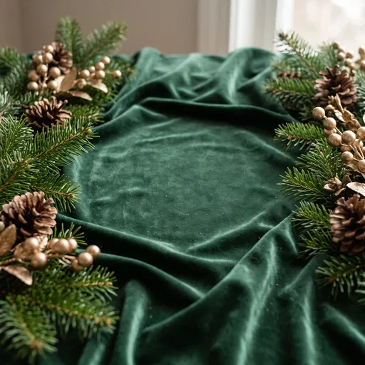Green Velvet Holiday Tabletop Background
