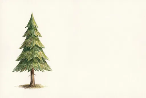 Colored Pencil Sketch of Pine Tree
