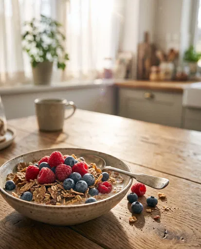 Multigrain Cereal Bowl With Fresh Berries