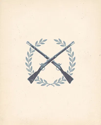 Vintage Crossed Muskets and Laurel Wreath