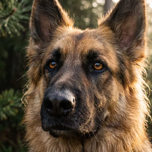 Close-Up Portrait of German Shepherd Dog