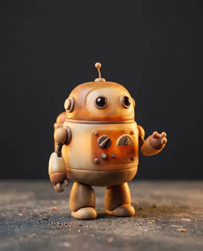 Warm Claymation Retro Mini Robot