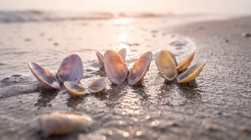 Pastel Coquina Shells on Sunrise Beach