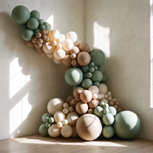 Organic Sage and Cream Balloon Garland