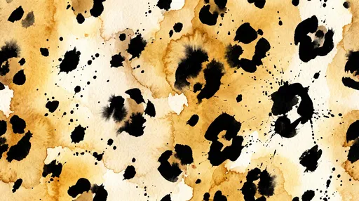 Watercolor and Ink Cheetah Print Pattern