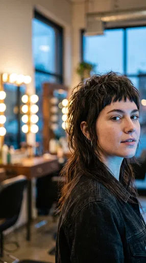 Young Woman With Modern Mullet Haircut