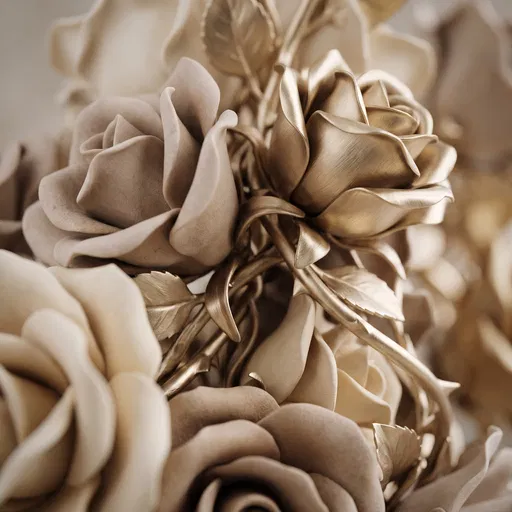 Matte Porcelain and Champagne Gold Roses