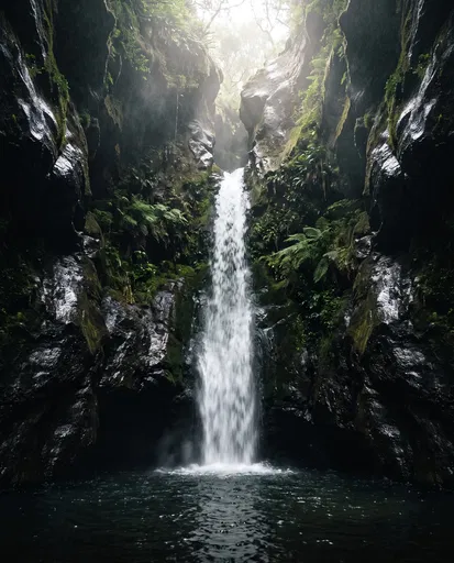 Hidden Grotto Waterfall in Dark Canyon
