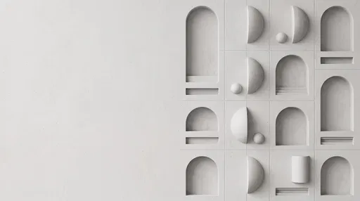 Minimalist White Plaster Geometric Wall Relief
