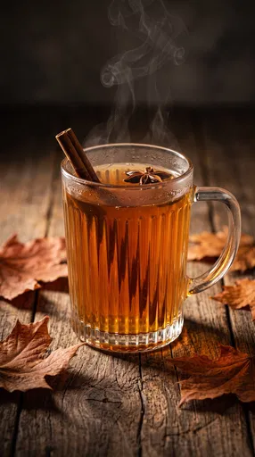 Steaming Spiced Cider in Glass Mug