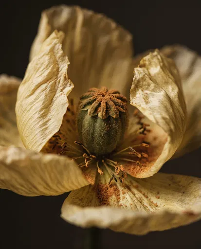 Shedding Yellow Poppy Macro