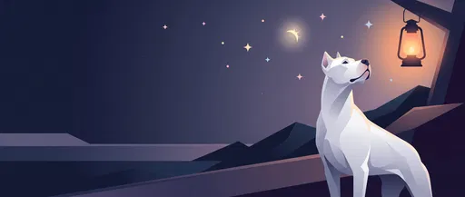Stylized Dogo Argentino Under Night Lantern